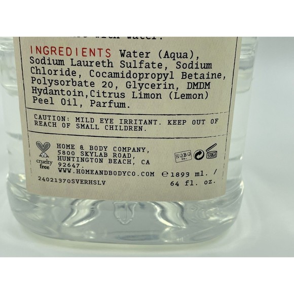 Savon Elements by Home Body Company LEMON VERBENA Hand Soap Refill 64 oz (Jumbo) - Picture 6 of 6